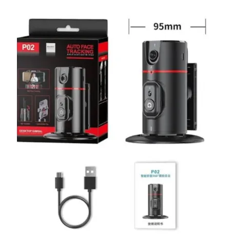 P02 AI Intelligent Tracker 360° Auto Face Tracking Smart Rotation Desktop Selfie Gimbal Stabilizer for Smartphone