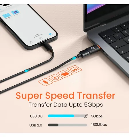 Portronics Bridge Y USB 3.0 to Type-C OTG Adapter