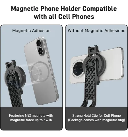 P135 Magnetic Selfie Stick MagSafe Tripod 4.5 Feet With Detachable Remote