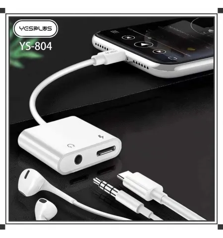 YESPLUS YS804 Type C Charge And Music Audio Adapter