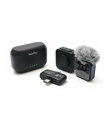 Neepho NP60 Wireless Lavalier Microphone With ANC Noise Reduction Plug & Play Clip-on Mic
