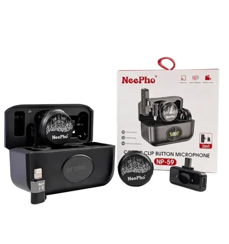 Neepho NP59 Wireless Microphone Noise Reduction Collar Clip Mic
