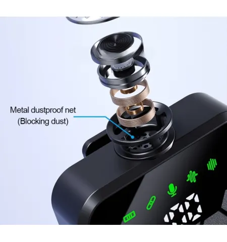 QY66 Dual Noise‑Cancelling Wireless Microphone LED Display 3‑in‑1 Receiver (iPhone / Type‑C / Camera)