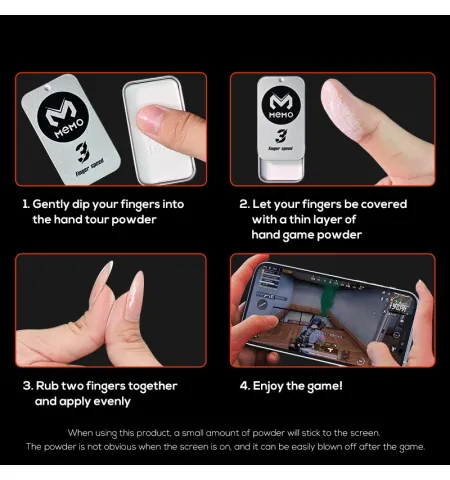 Memo FS03 Finger Speed 3 Anti Sweat Gaming Finger Dust Powder Grip Enhancer