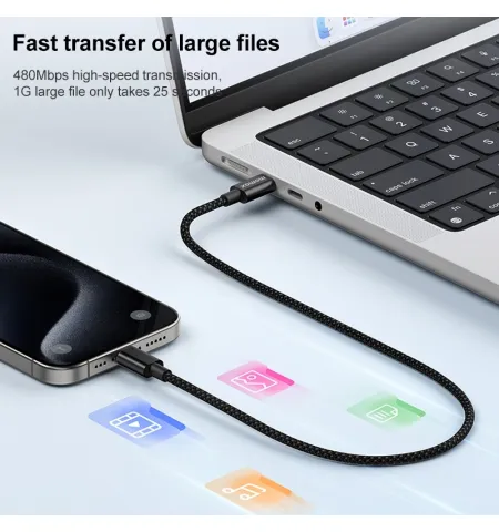 MOMAX DC29 Elite 50cm USB-C To C 60W Braided Data Sync Charging Cable