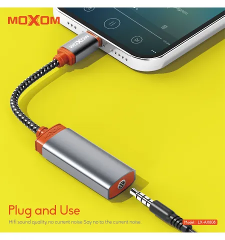 MOXOM LX-AX808 60W PD Fast Charging & 3.5mm Audio Converter Braided Cable
