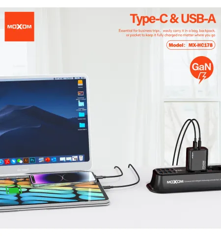 Moxom MX HC178 QC18W PD45W GaN Fast Charger
