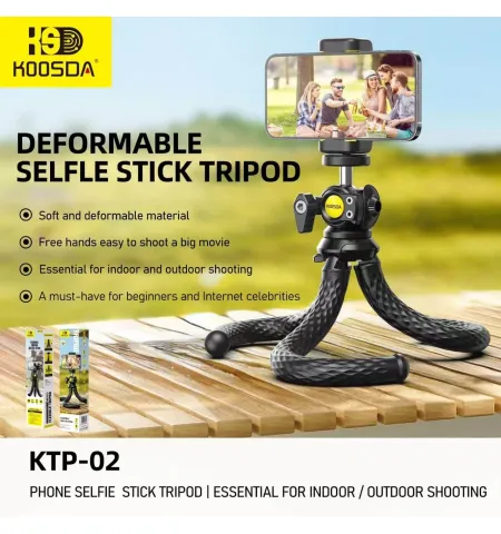 Koosda KTP 02 Deformable Selfie Stick Tripod