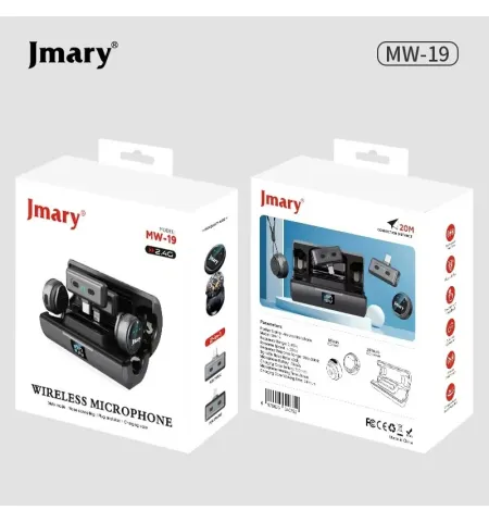 Jmary MW19 2.4G Wireless Microphone Set With Charging Case Type-C & Lightning Compatible