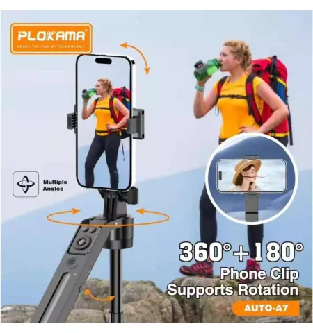 PLOKAMA A7 AI Auto Face Tracking Tripod 1.8M With Remote