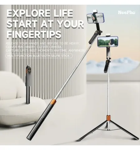 Neepho NP L6S Selfie Stick Tripod With Wireless Remote