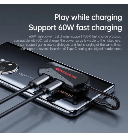 Plextone GS1 Type C PD QC 60W Fast Charge USB-C To 3.5mm Headphone Jack Adapter