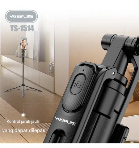 Yesplus YS1514 Tripod Selfie Stick Bluetooth – 1.8 Meter Portable Tripod With Remote