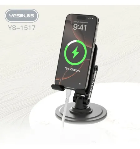 Yesplus YS 1517 Foldable Holder Stand – Universal 360° Rotation Desktop Tablet & Phone Stand
