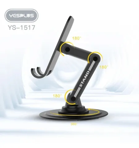 Yesplus YS 1517 Foldable Holder Stand – Universal 360° Rotation Desktop Tablet & Phone Stand