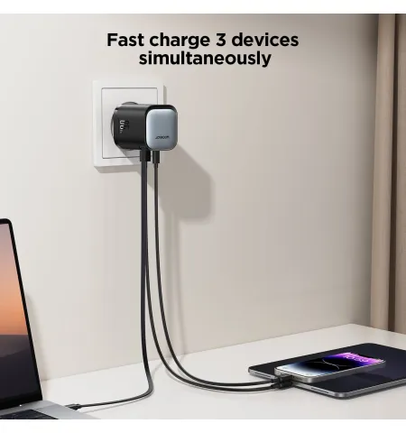 Joyroom JR TCL02 GaN 65W Charger With Retractable Cable (EU)