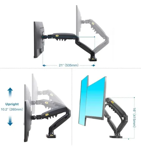 NB F160 NB F160 Full Motion Swivel Computer Monitor Arm For Two Screens 17-27 Inch
