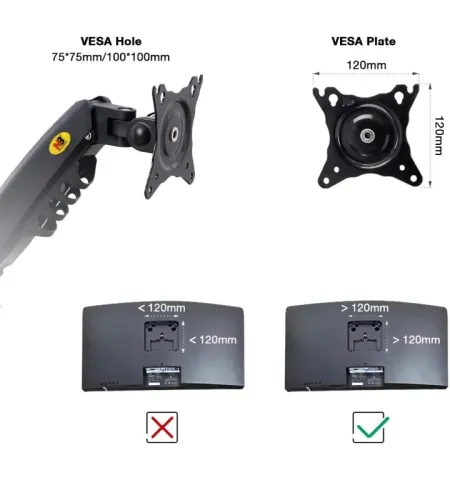NB F160 NB F160 Full Motion Swivel Computer Monitor Arm For Two Screens 17-27 Inch
