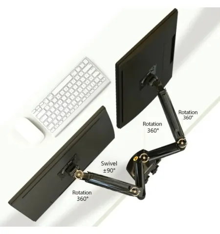 NB F160 NB F160 Full Motion Swivel Computer Monitor Arm For Two Screens 17-27 Inch