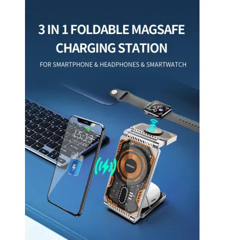 Koosda KSD W03 Foldable 3 In 1 Wireless Charger