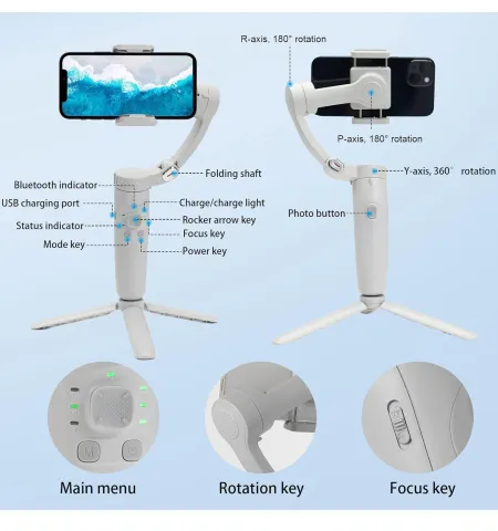 M1 Foldable 3 Axis Gimbal Stabilizer