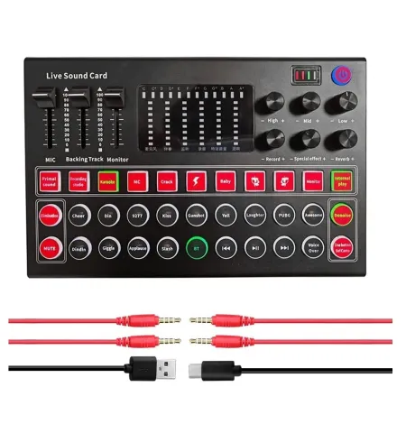 M9 Audio Interface Sound Card Live Voice Mixer External USB Sound Card Multiple Effects Mixer Board
