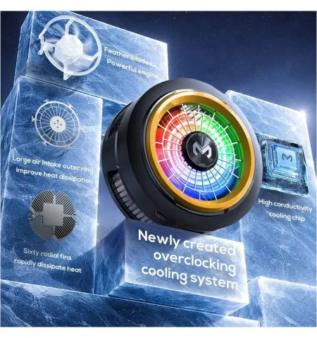 MEMO CX20 Magnetic Semiconductor Phone Cooler with RGB Lighting and Adjustable 3-Speed Cooling Modes