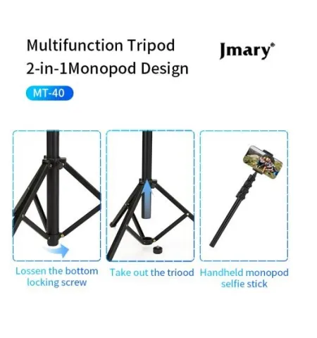 Jmary MT40 2 In 1 Monopod Selfie Stick Tripod