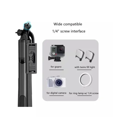 Q05 1580mm Retractable Selfie Tripod With Wireless BT Remote