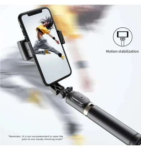 Q08 Selfie Stick Anti Shake Gimbal Stand Extendable Tripod With Bluetooth Wireless Remote
