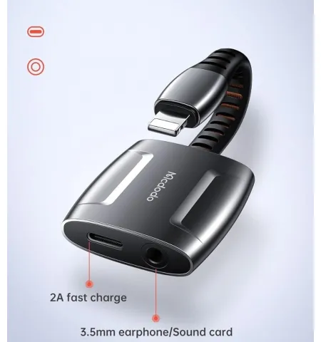 Mcdodo CA634 Lightning To Lightning And DC 3.5mm Cable 0.1m ‘Support Call Function’