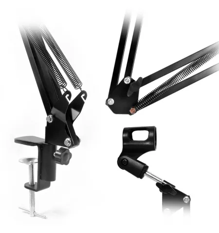 Professional Recording Microphone Stand Black Boom Suspension Scissor Arm