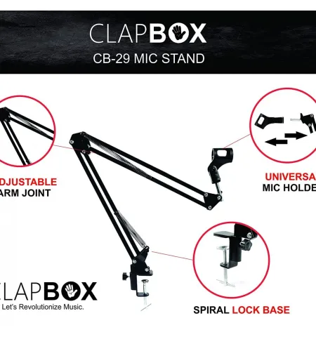 Professional Recording Microphone Stand Black Boom Suspension Scissor Arm