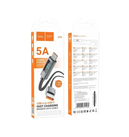 Hoco X112 3A 60W 1M Type C C Digital Display Charging Data Cable