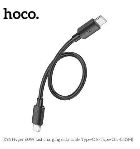 Hoco X96 Hyper 60 Watt Fast Charging Data Cable 25cm Length