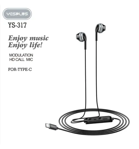 Yesplus YS 317 Type C Extra Bass Crisp & Clear Stereo Earphone