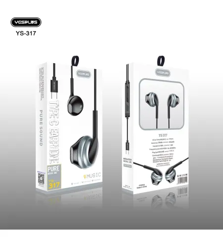 Yesplus YS 317 Type C Extra Bass Crisp & Clear Stereo Earphone
