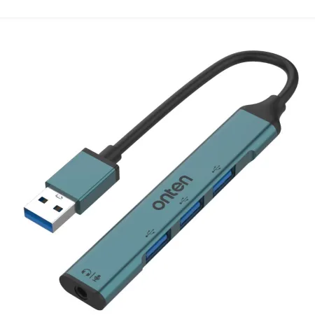 Onten 5706 4 IN 1 USB To USB 3 Port HUB With 3.5MM Jack Adapter Audio