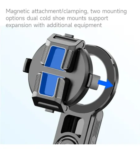 F08 Magnetic Phone Holder Mini Selfie Stick Stretchable 4-Leg Tripod Stand With Bluetooth Remote