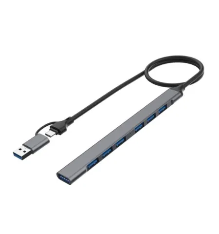 Onten UCA9702 2 In 1 7-port Portable Multifunctional USB HUB Docking Station