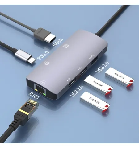 Onten OTN UC910 USB-C Type-C Portable Multifunctional HUB Docking Station