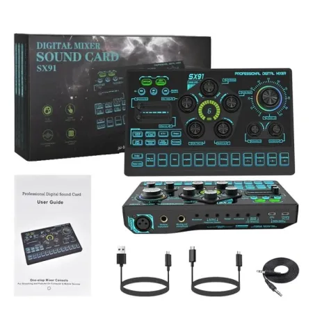 SX91 Multi‑function Professional Mixer Live Streaming Sound Card