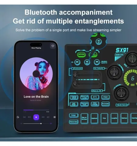 SX91 Multi‑function Professional Mixer Live Streaming Sound Card