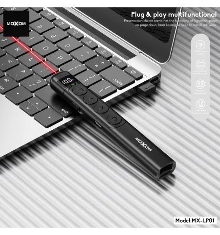 Moxom MX LP01 Pioneer Laser Page Turning Pen Powerpoint Presenter