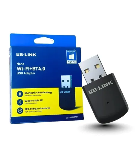 LB-LINK BL-WN300BT Nano WiFi + Bluetooth 4.0 USB Adapter Dual Function Wireless Dongle For PC/Laptop