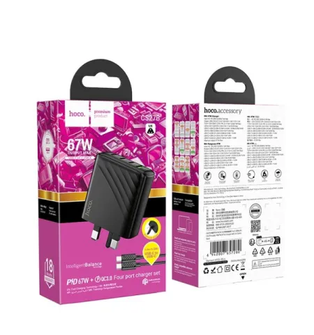 Hoco CS27B PD 67 Watt GaM Wall Charger Set With Type C Cable