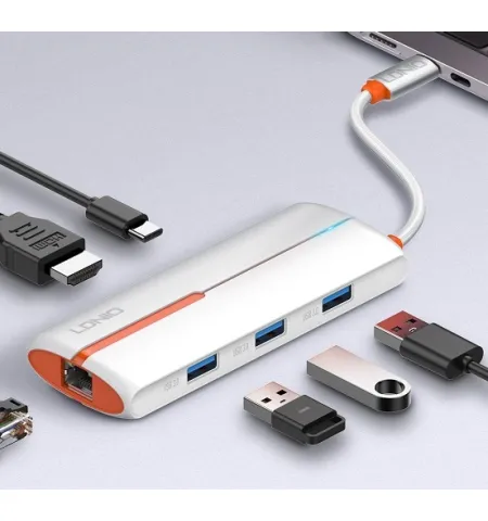 Ldnio DS 26H Type C 6 In 1 Docking Station HDMI RJ45 USB