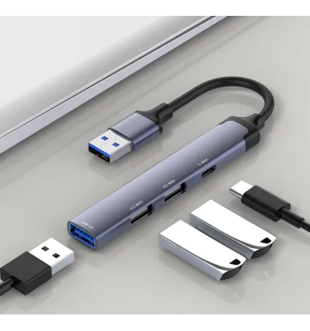 LDNIO DS 44C 4 In 1 USB Hub Dock Station