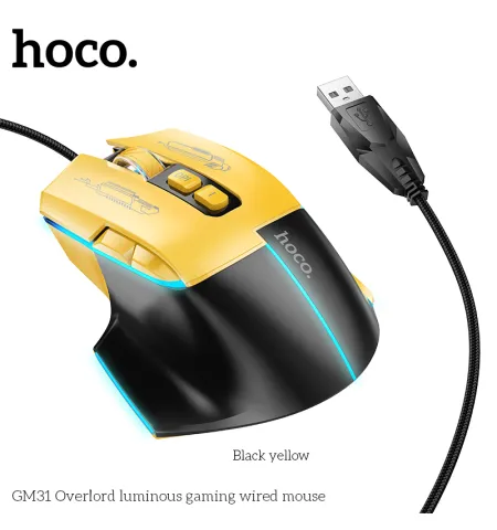 Hoco GM31 Overlord Luminous Wired Gaming Mouse