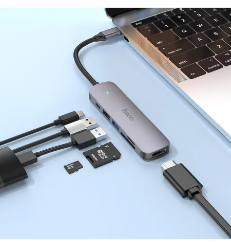 Hoco HB28 Type C Hub HDTV + PD + USB3.0 + USB2.0 + SD + TF